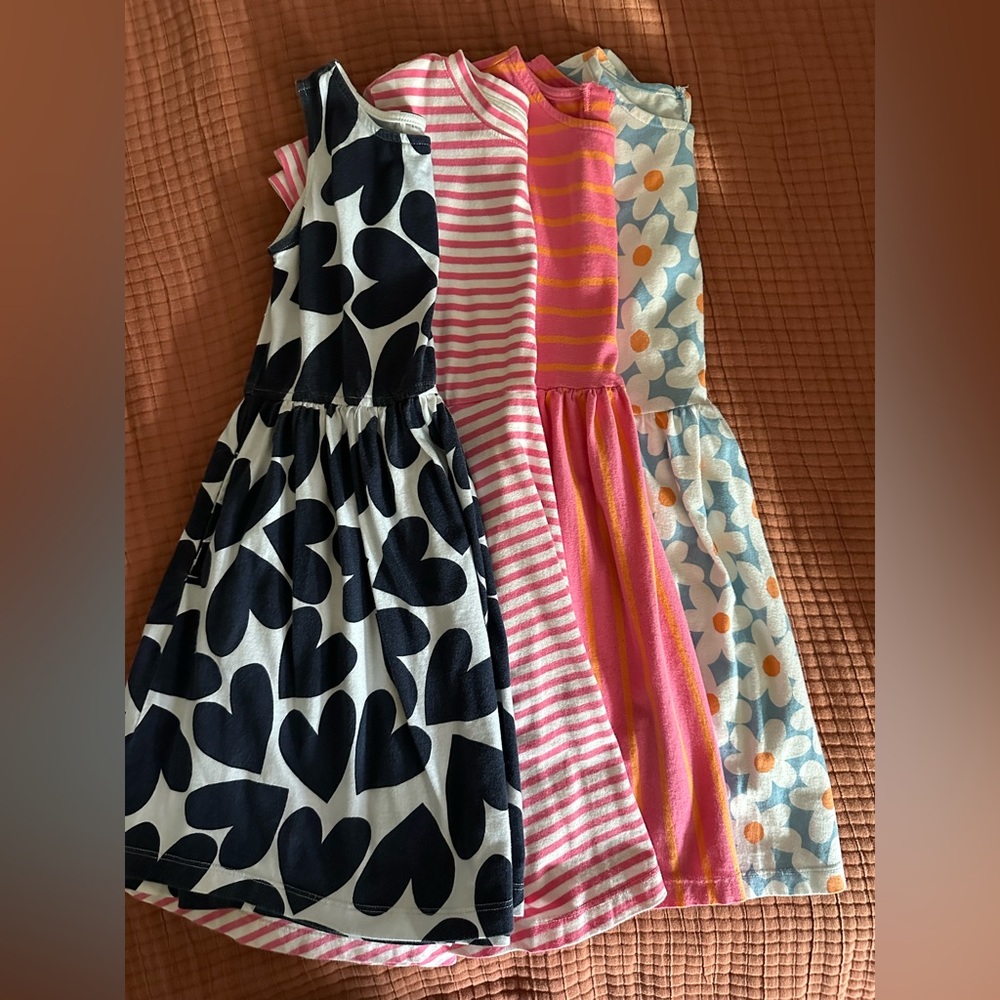 Lot of 4 Primary Dresses Set - Navy, Pink, and Multicolor size 6-7